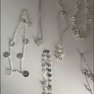 Silver Anklet Set